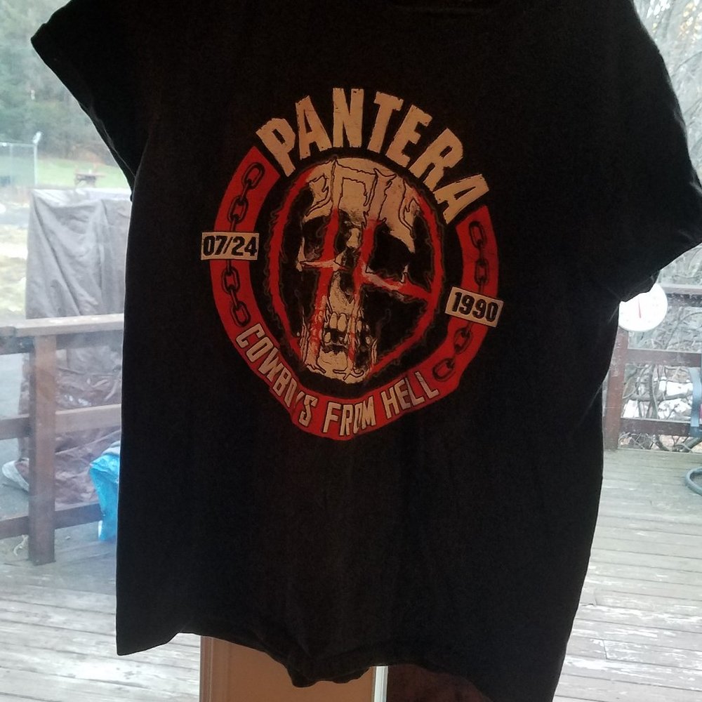 Pantera Cowboys From Hell T Shirt Size Extra Large Black 07/24 1990 Reproduction